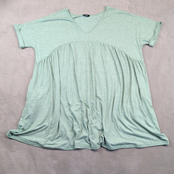 Heyson 1XL Sage Green Babydoll Tunic Top V-Neck Pockets Boho Flowy HD6245P — photo 2